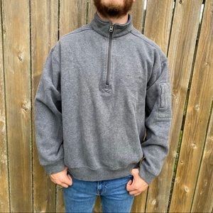 Colombia | Men’s Grey Fleece Sports Quarter Zip Sweater Large